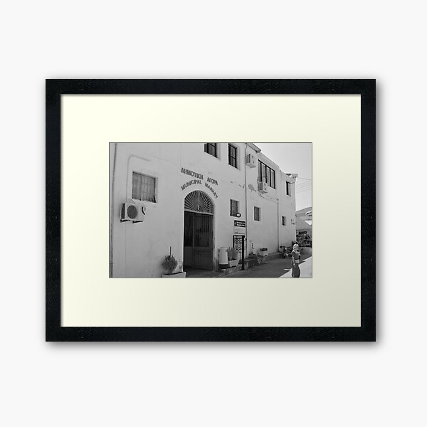 Paphos Market B&W Framed Art Print