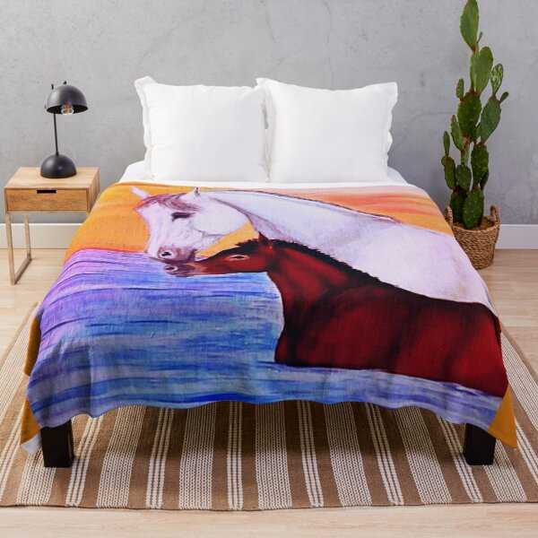 Item preview, Arabian mare and foal painting designed and sold by horseaddicted.