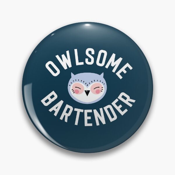 Item preview, Owlsome Bartender Pun - Funny Gift Idea designed and sold by betternotes.