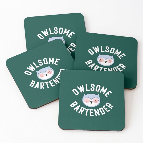 Item preview, Owlsome Bartender Pun - Funny Gift Idea designed and sold by betternotes.