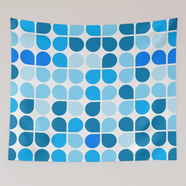 Item preview, Azure geometric shapes in repeated ornament designed and sold by acidmit.