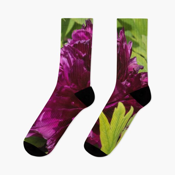 Item preview, Garnet Colored Beauty with Chartreuse Leaves - One Very Showy Tree Peony Bloom designed and sold by Georgia Mizuleva.