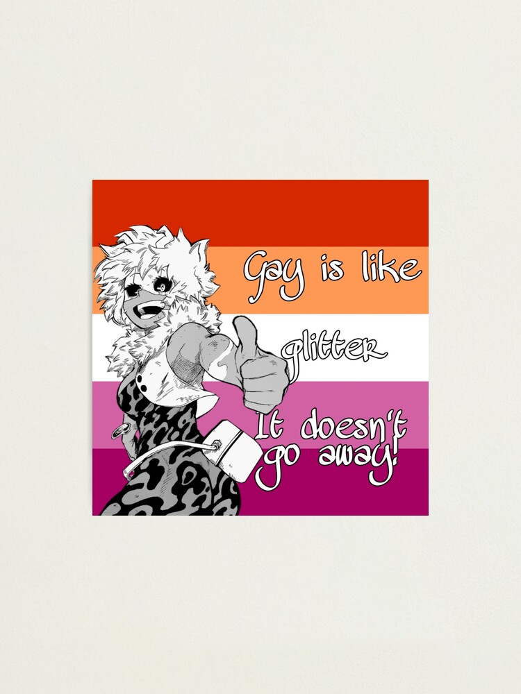 My Hero Academia Mina Ashido Lesbian Pride Flag Photographic Print By Queerwriter Redbubble 