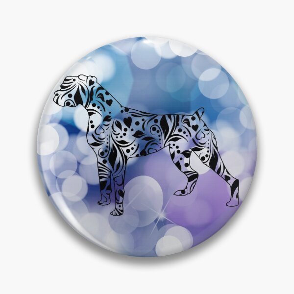 Artikelvorschau, Blue Purple Glittering Boxer Mandala entworfen und verkauft von tribbledesign.