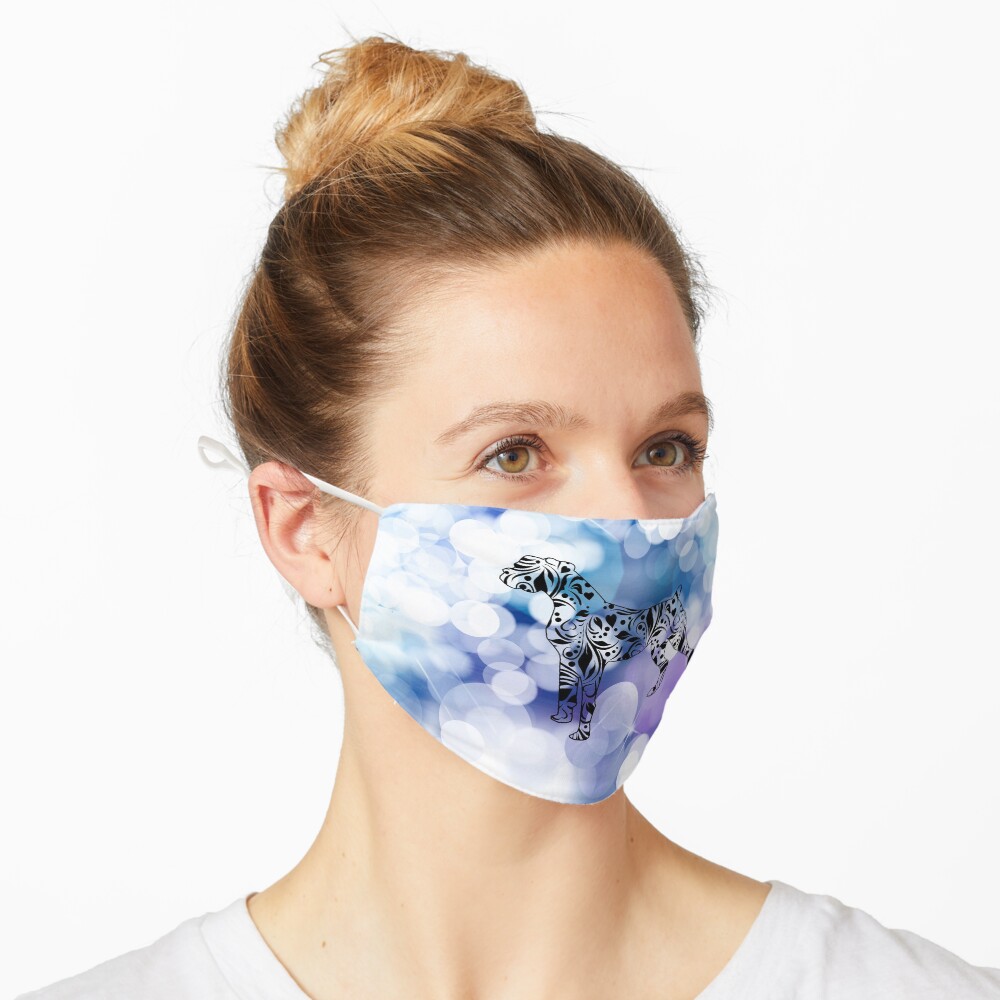 Blue Purple Glittering Boxer Mandala Mask