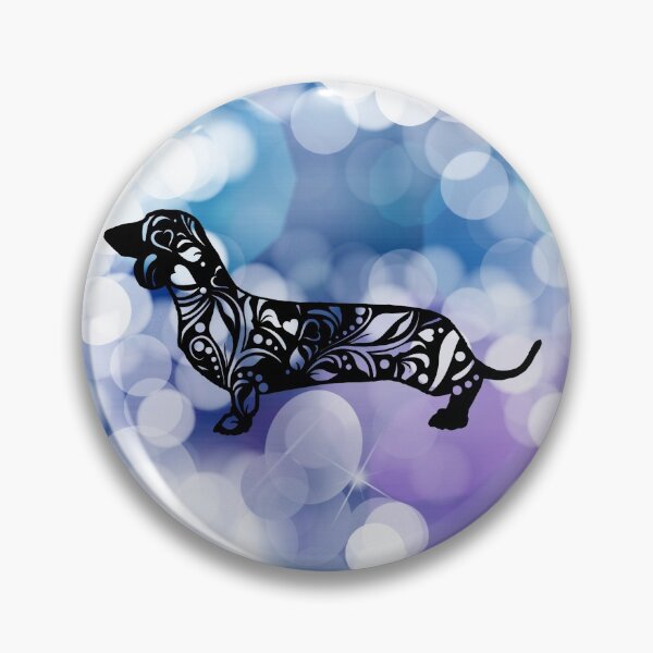 Artikelvorschau, Blue Purple Glittering Dachshund Mandala entworfen und verkauft von tribbledesign.