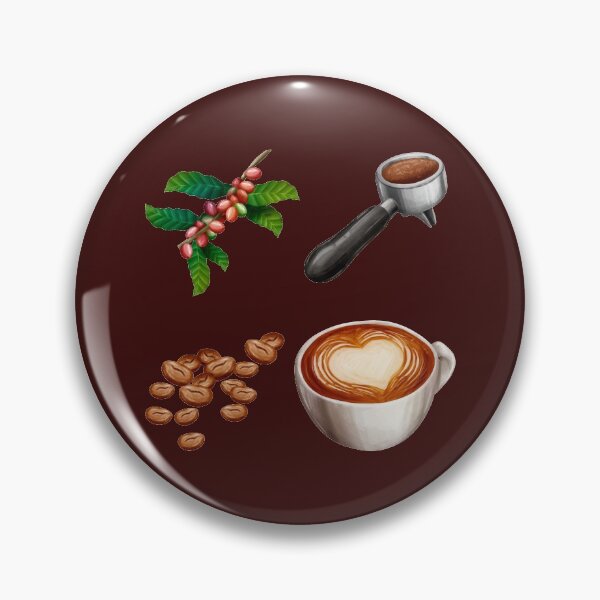 Item preview, Assorted Coffee Elements Pack - Coffee Fruit, Coffee Beans,  Portafilter and Caffe latte designed and sold by Alicia Chee.
