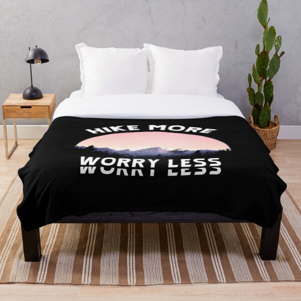 Item preview, Hike More Worry Less - hiking saying designed and sold by BasicWear.
