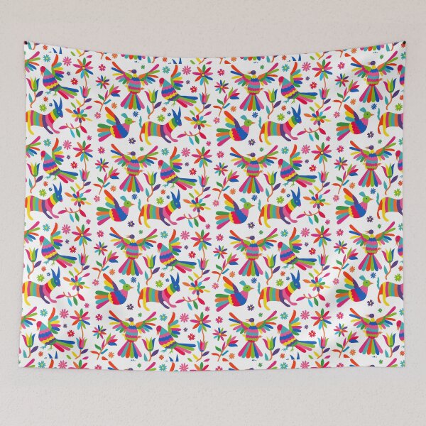 Item preview, otomi, mexican art, mexican craft, mexican folk, otomi texture, mexican pattern, flowers, birds, animals designed and sold by Terevela.