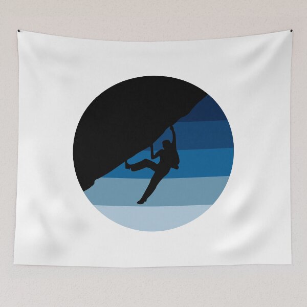 Item preview, Escalada en roca Bouldering Retro Sunset - Azul designed and sold by Seth's Tees.
