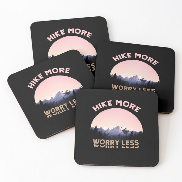 Item preview, Hike More Worry Less - hiking saying designed and sold by BasicWear.