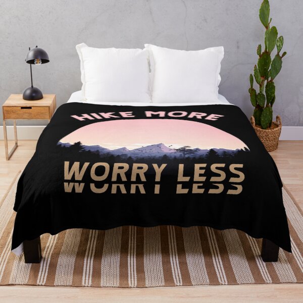 Item preview, Hike More Worry Less - hiking saying designed and sold by BasicWear.