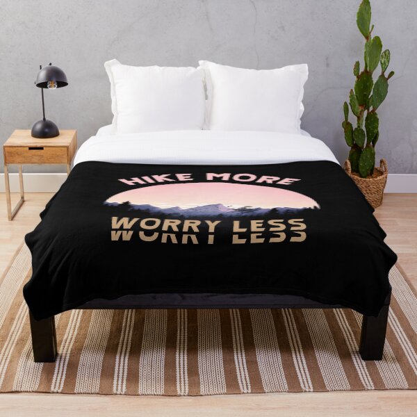 Item preview, Hike More Worry Less - hiking saying designed and sold by BasicWear.