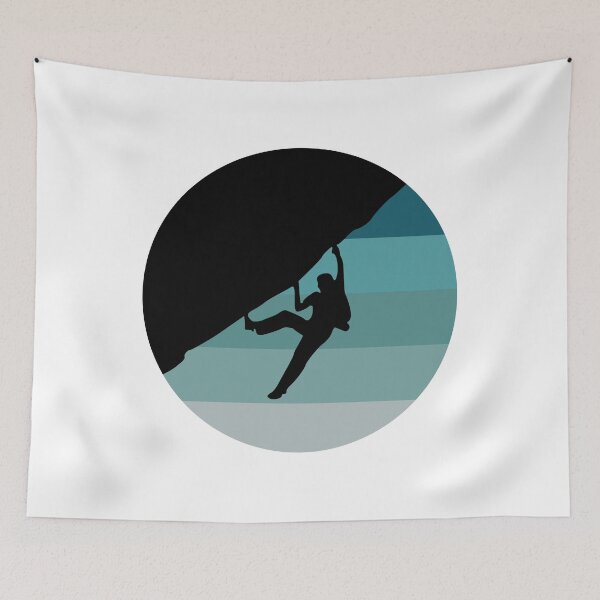 Item preview, Escalada en roca Boulder Retro Sunset - Azul / Verde designed and sold by Seth's Tees.