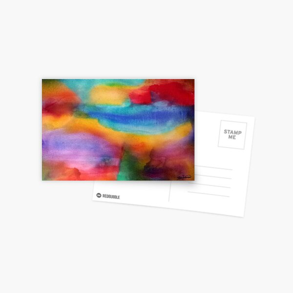 Colorful abstract design, blended colors, Reflections Postcard