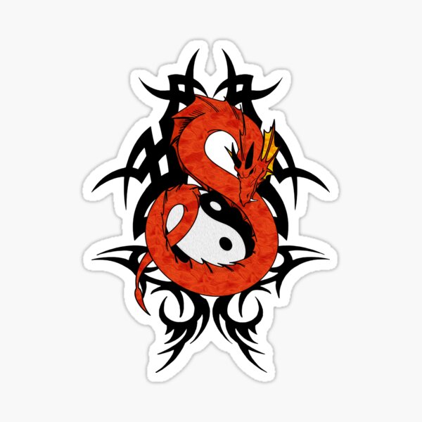 Dragon 41 yin yang Sticker
