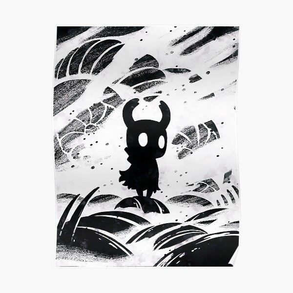 Black and White Hollow Knight Poster