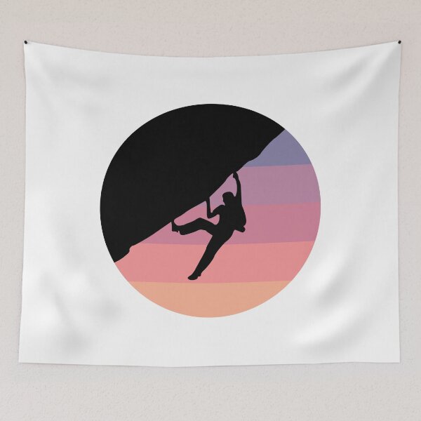 Item preview, Escalada En Roca Búlder Retro Atardecer - Sunset Pink designed and sold by Seth's Tees.
