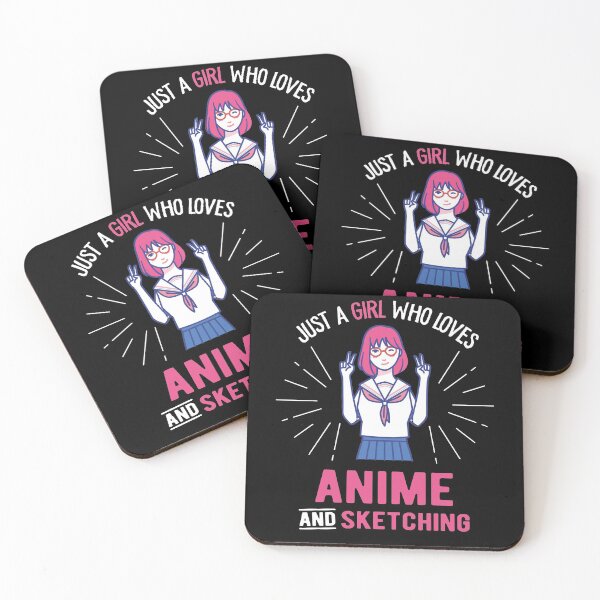 Item preview, Just A Girl Who Loves Anime and Sketching Girls Anime designed and sold by TheMattDesigns.