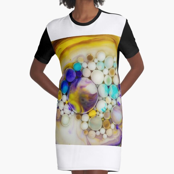 Bubbles Art Hemera Graphic T-Shirt Dress