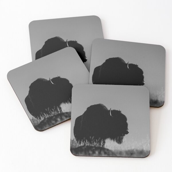 Item preview, Bison Looking Over the Prairie Black and White designed and sold by Zurickdesigns.