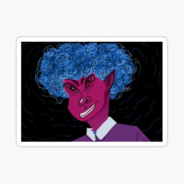 Person with blue hair Sticker