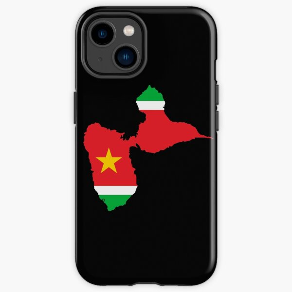 Guadeloupe en rouge jaune et vert Coque antichoc iPhone