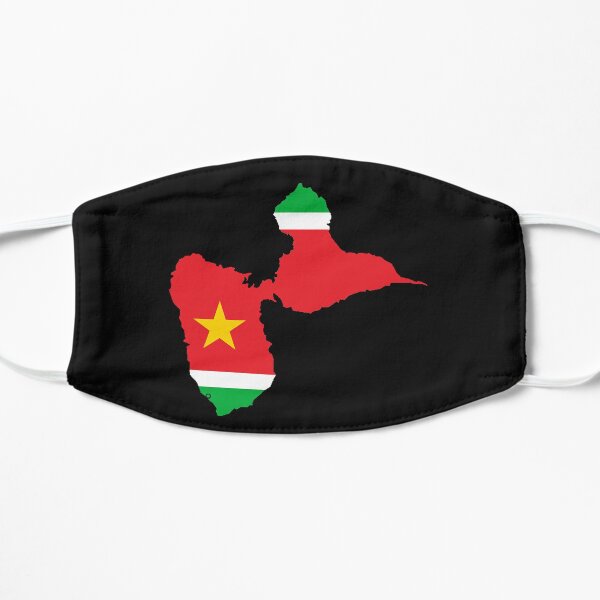 Guadeloupe en rouge jaune et vert Masque sans plis