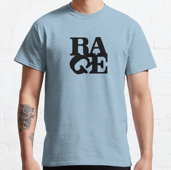 Camiseta con diseño de palabra de cita tipográfica negra de Rage Camiseta clásica