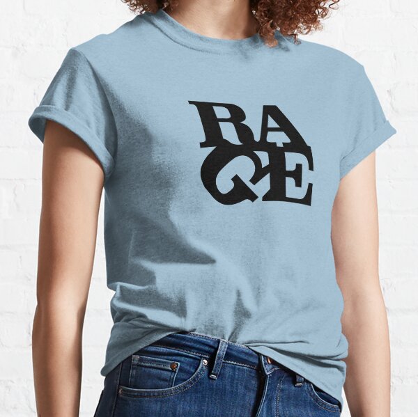 Camiseta con diseño de palabra de cita tipográfica negra de Rage Camiseta clásica