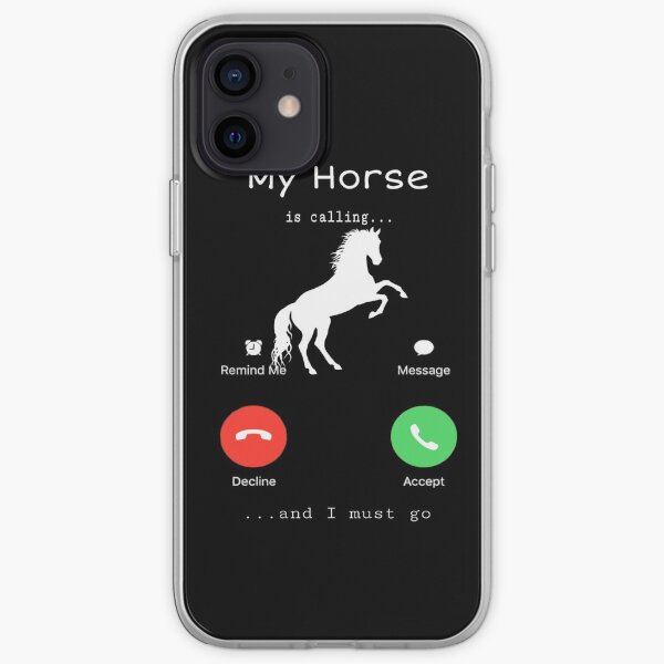 Funny horse design my horse is calling and I must go iPhone Soft Case