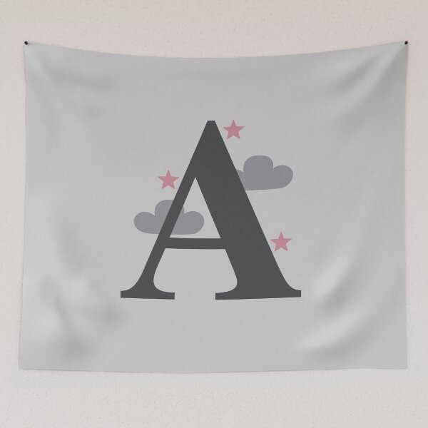 Item preview, Pink Stars & Clouds - Personalised A Name, Initial, Monogram designed and sold by CocoandDaisy.
