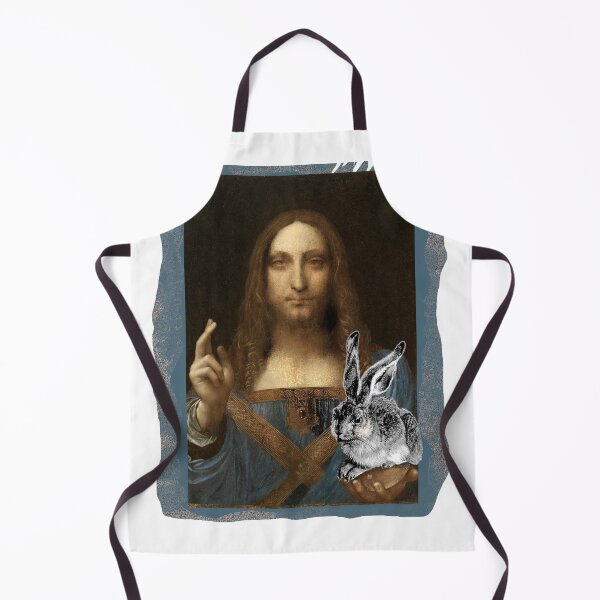 Item preview, Easter Softness - Leonardo Da Vinci's Salvator Mundi and Durer's Rabbit (Pop Art by ACCI) designed and sold by VanyssaGraphics.