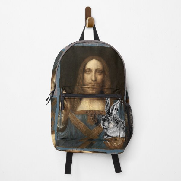 Item preview, Easter Softness - Leonardo Da Vinci's Salvator Mundi and Durer's Rabbit (Pop Art by ACCI) designed and sold by VanyssaGraphics.