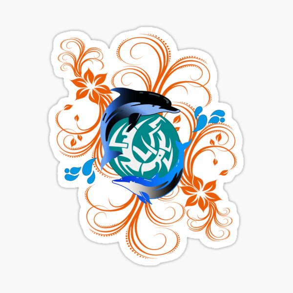 2 Dolphins Sticker