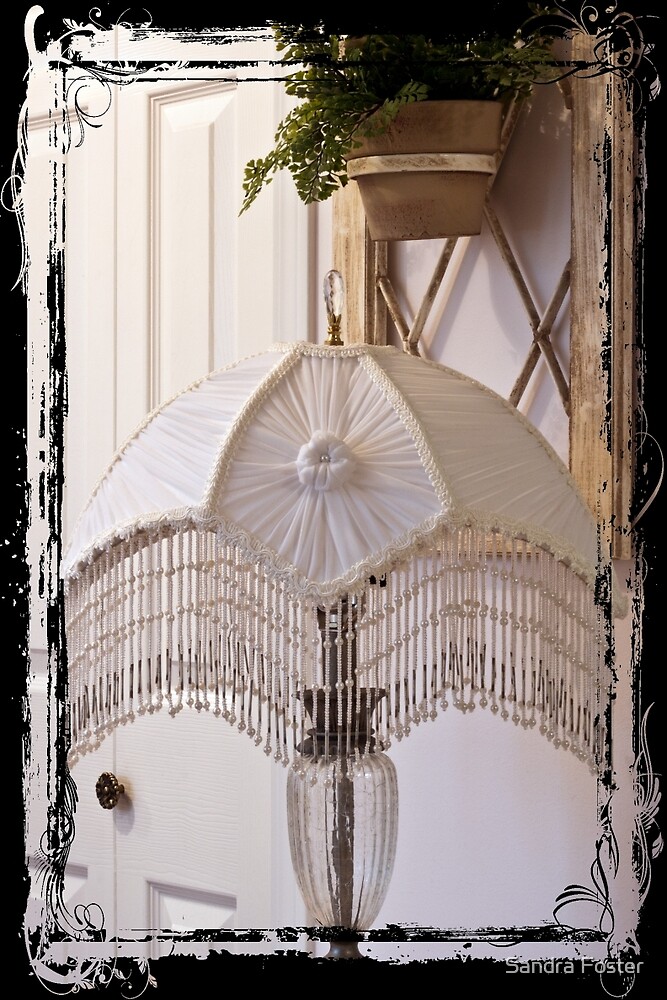 "Bead Fringed Hand Stitched Lamp Shade" by Sandra Foster Redbubble