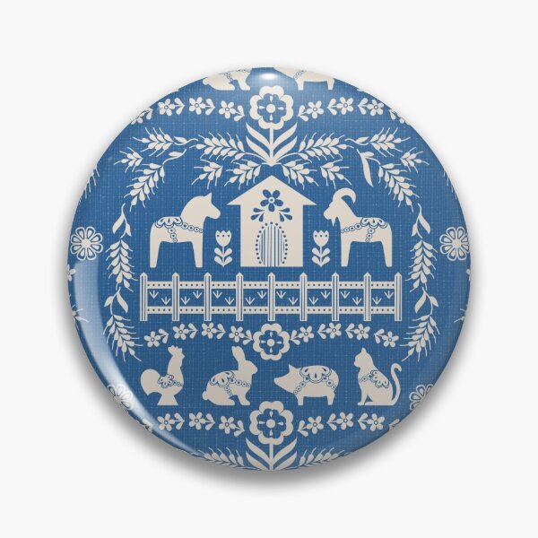 Item preview, Dala Farm in Blue designed and sold by lizsawyerdesign.