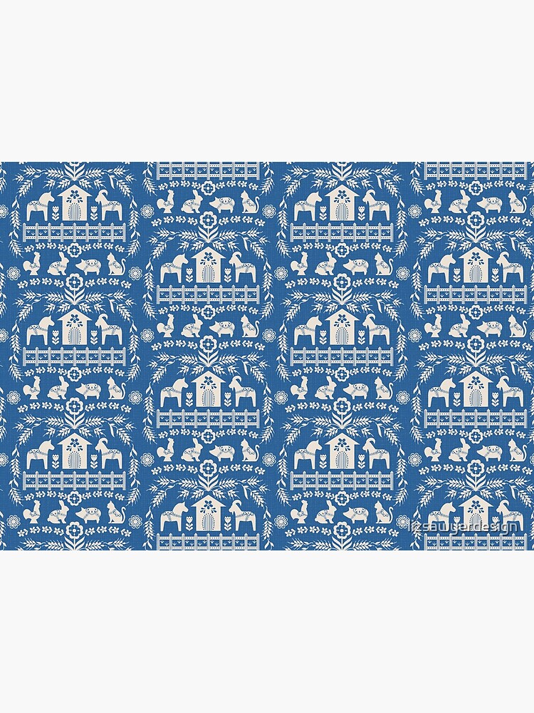 Dala Farm in Blue by lizsawyerdesign