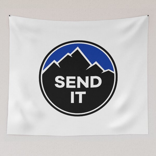 Item preview, Send It - Rock Climbing Mountain Inspirational Design - Blue designed and sold by Seth's Tees.