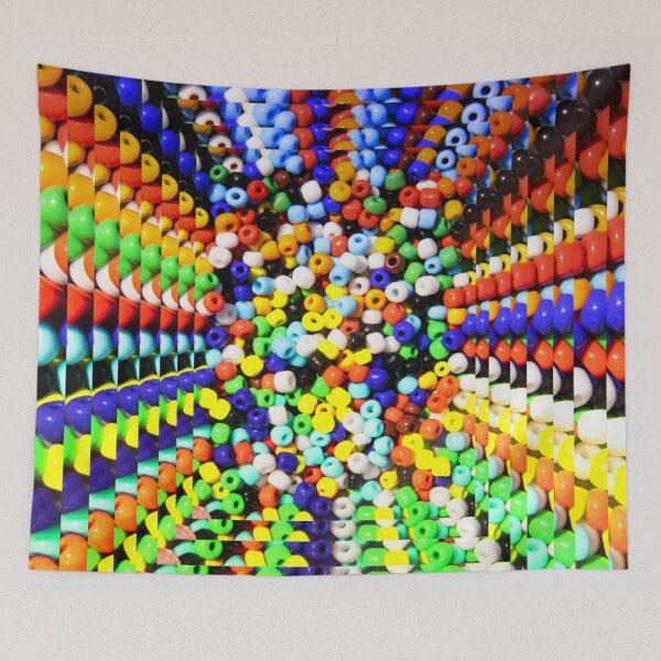 Item preview, Colorful Rainbow Bead Optical Illusion Pattern designed and sold by Mary Riley.