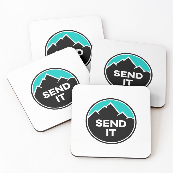 Item preview, Send It - Rock Climbing Mountain Inspirational Design - Turquoise/Blue designed and sold by Seth's Tees.
