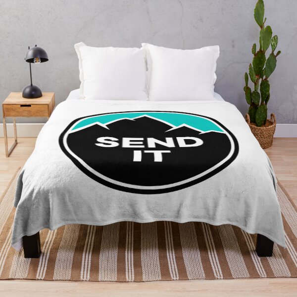 Item preview, Send It - Rock Climbing Mountain Inspirational Design - Turquoise/Blue designed and sold by Seth's Tees.
