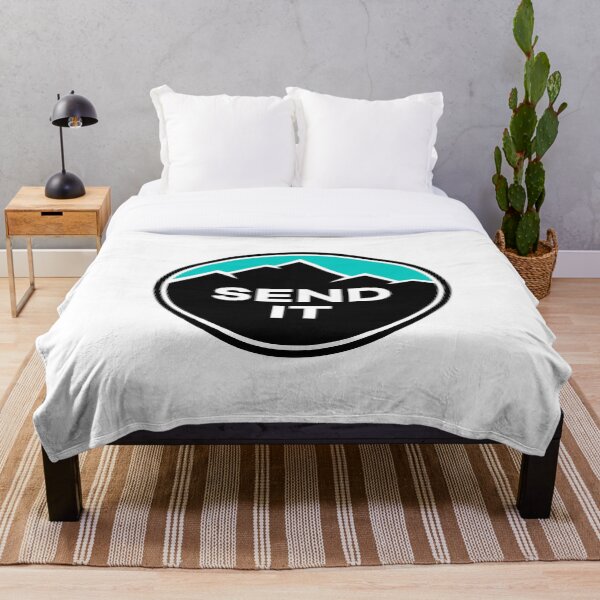 Artikelvorschau, Send It - Inspirierendes Design zum Thema Bergsteigen - Türkis/Blau entworfen und verkauft von Seth's Tees.