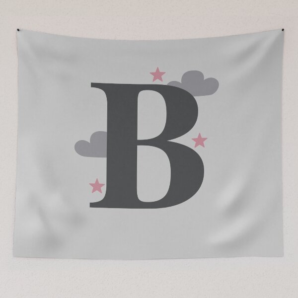 Item preview, Pink Stars & Clouds - Personalised B Name, Initial, Monogram designed and sold by CocoandDaisy.