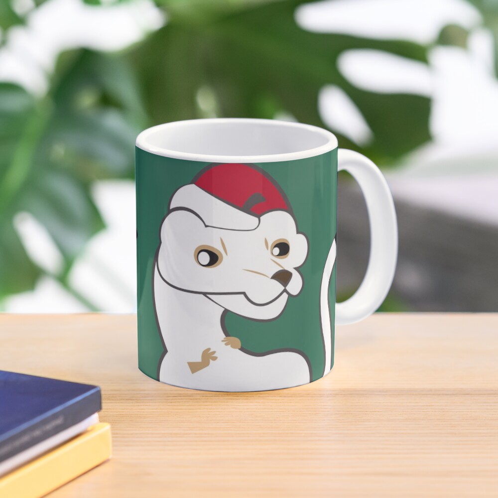 Elf Stoat Xmas Green Taza