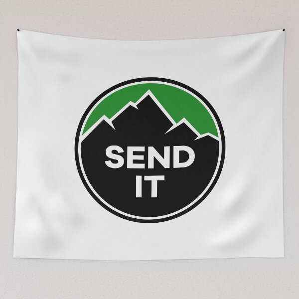 Item preview, Send It - Rock Climbing Mountain Inspirational Design - Green designed and sold by Seth's Tees.