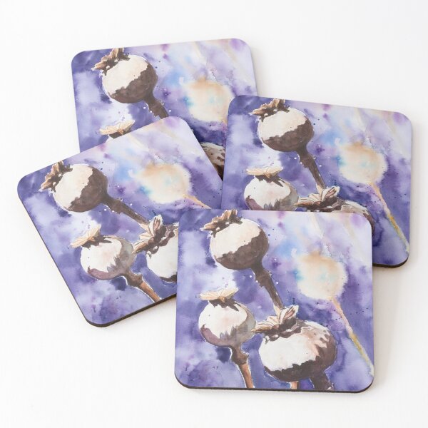 Item preview, Poppy Pods Watercolour Painting by Monika designed and sold by Monika's Painting.