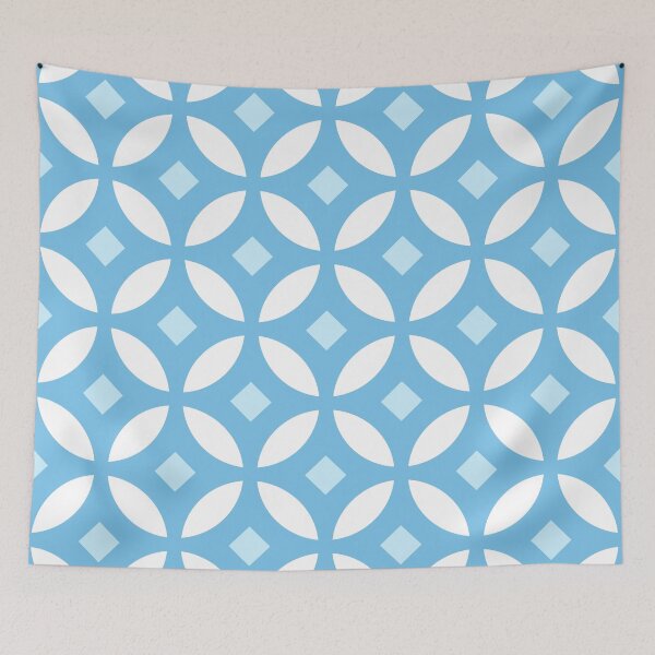 Item preview, Light Blue & White Circulare Lattice Pattern stars & diamonds designed and sold by ImageNugget.