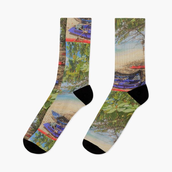 Item preview, Canoes on a beach in paradise designed and sold by Worranarin.