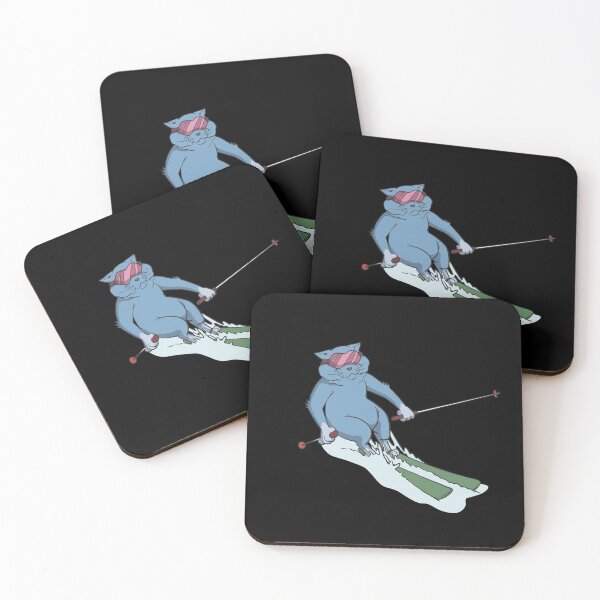 Item preview, Cat on skis wedeling designed and sold by Monkey Ful.